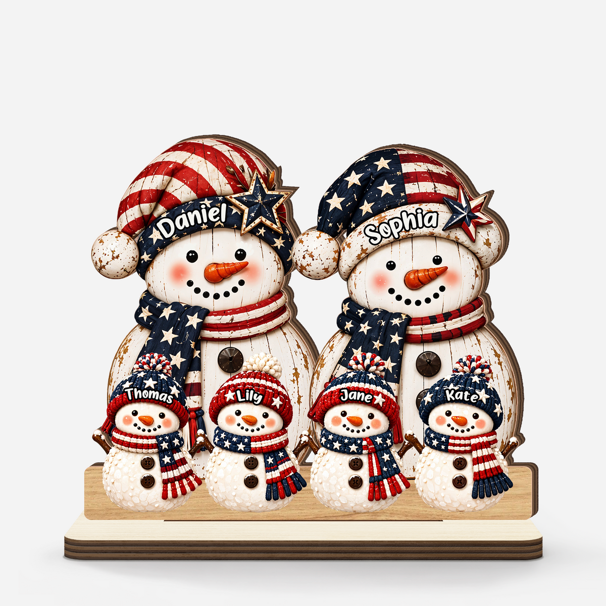 250 Years Snowman - Personalized 2-Layered Wooden Plaque - Christmas Decor