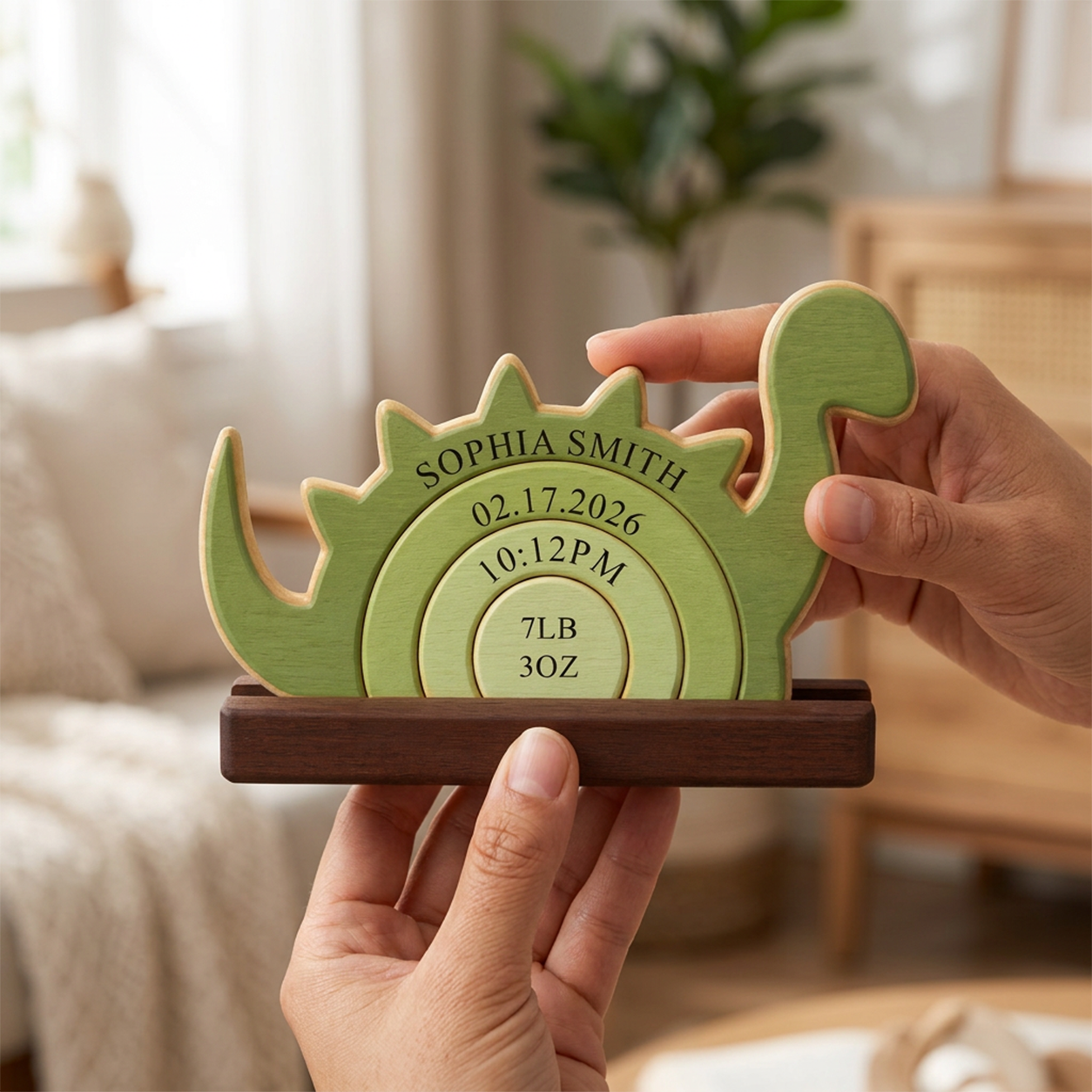 New Born Baby Milestone Keepsake  — Personalized Family Heirloom Wood Keepsake