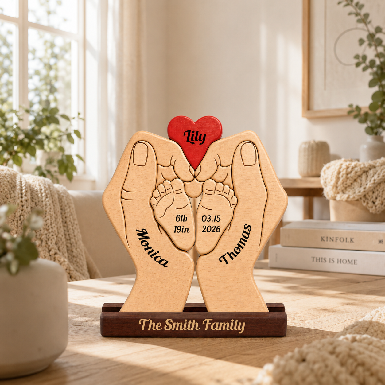 Baby New Born — Personalized Wood Family Keepsake