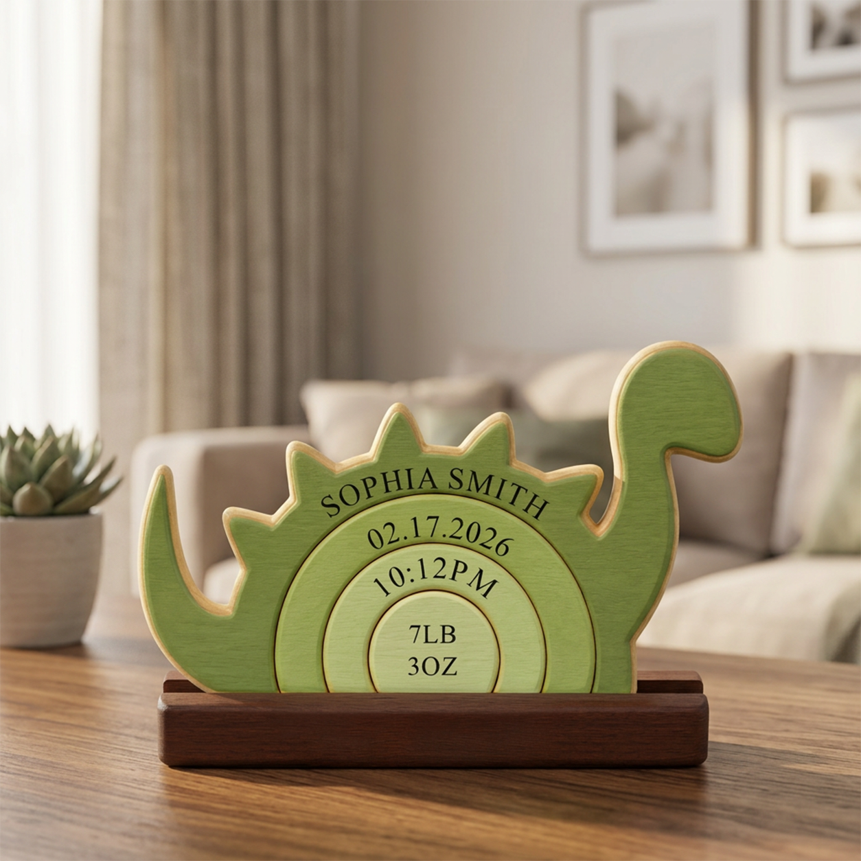New Born Baby Milestone Keepsake  — Personalized Family Heirloom Wood Keepsake