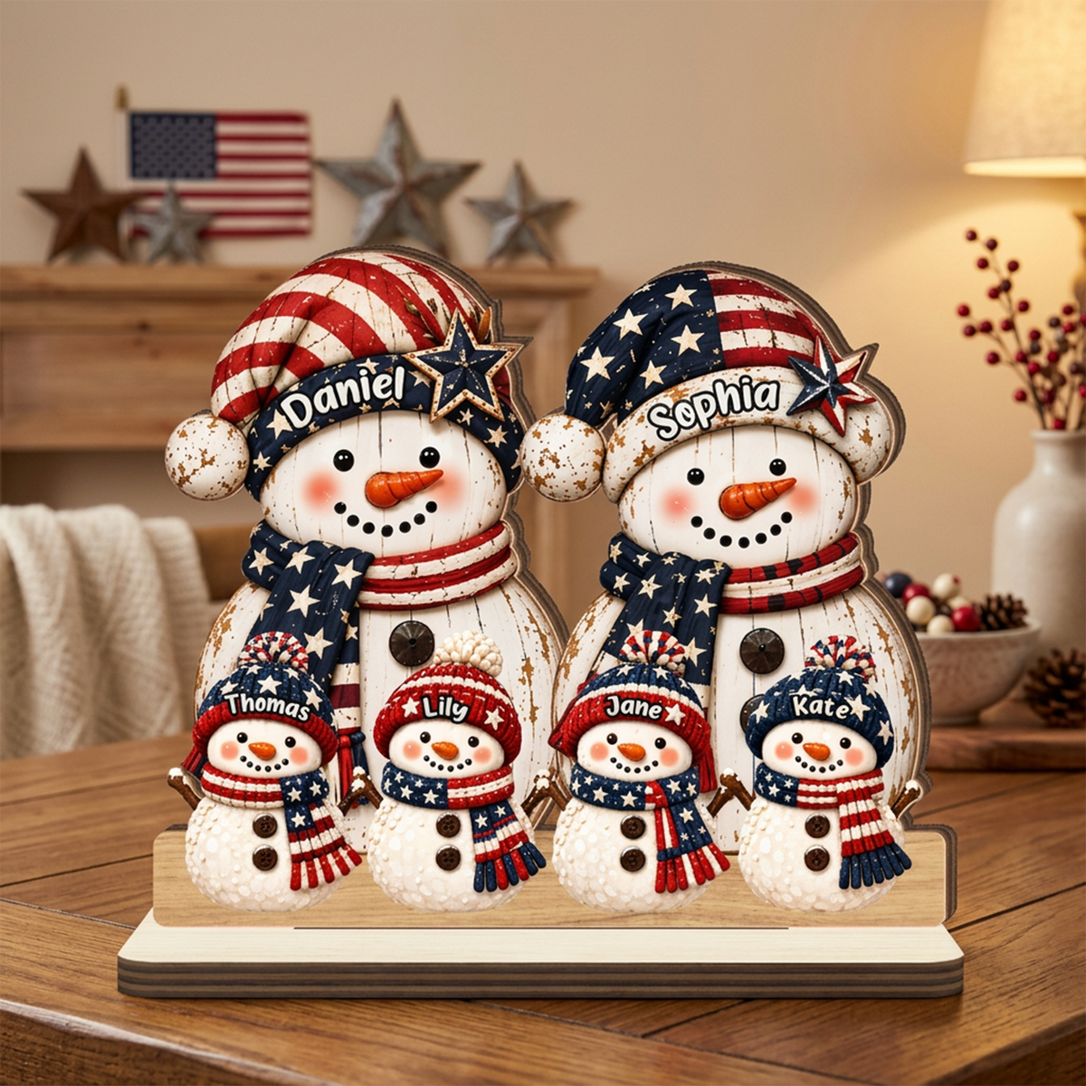 250 Years Snowman - Personalized 2-Layered Wooden Plaque - Christmas Decor