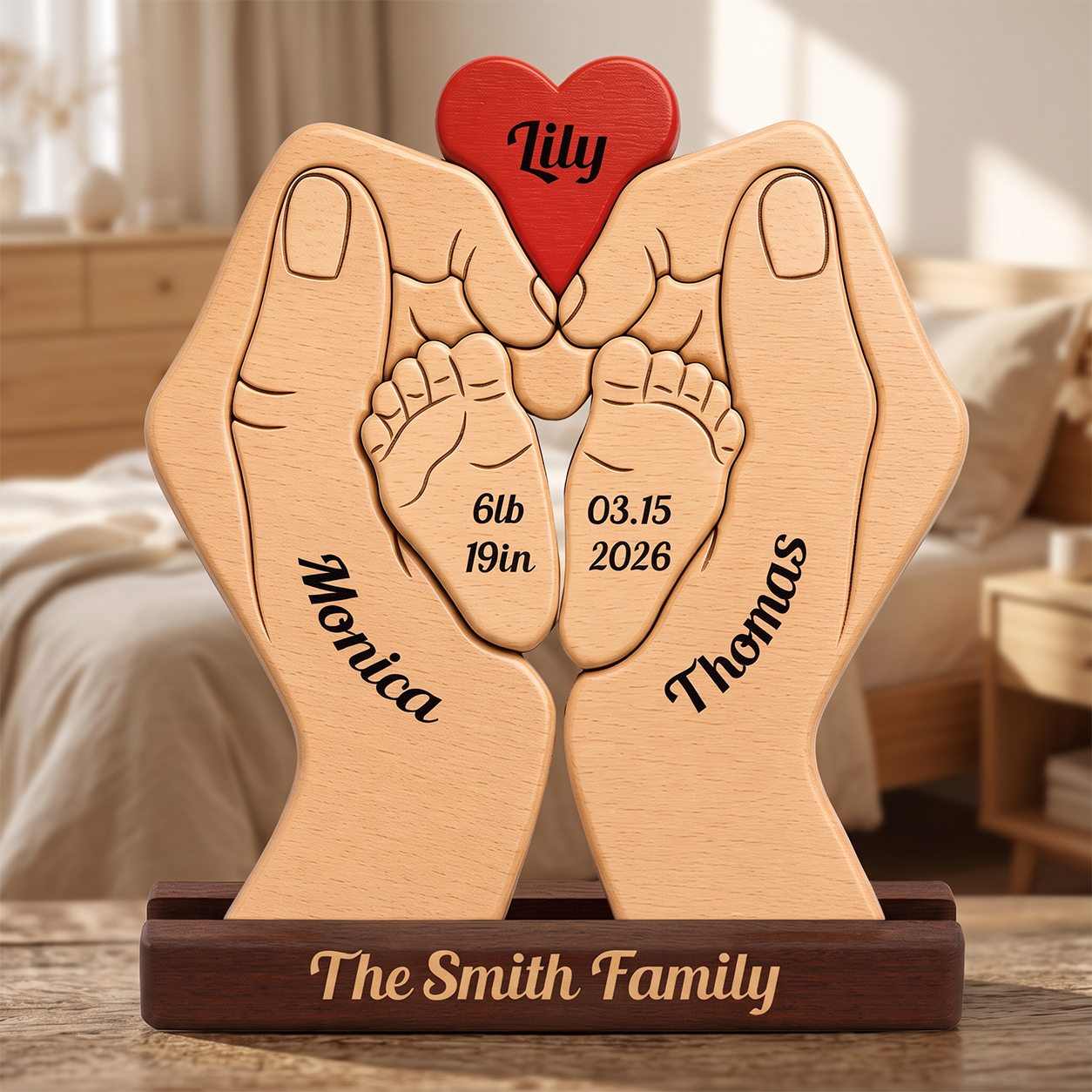 Baby New Born — Personalized Wood Family Keepsake
