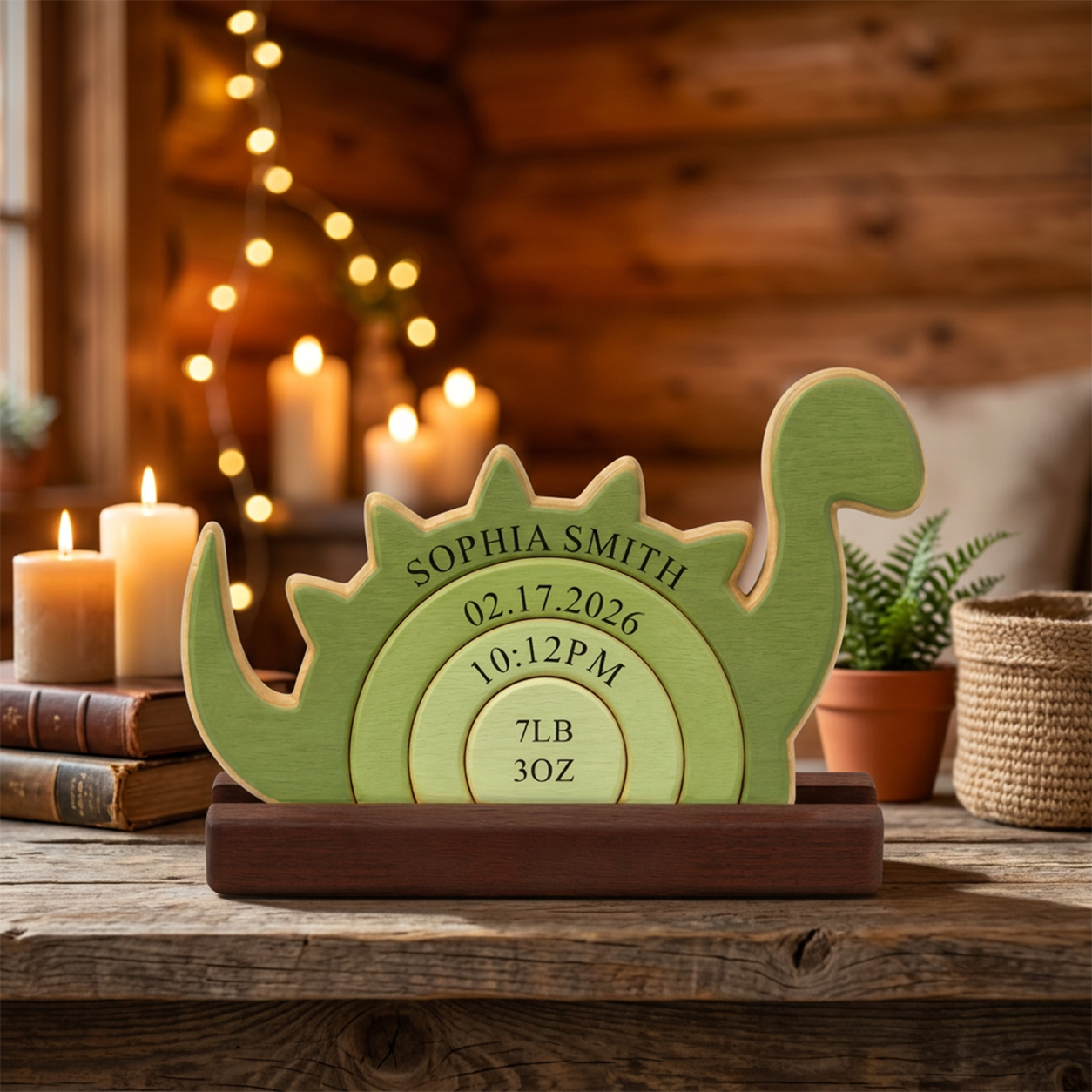 New Born Baby Milestone Keepsake  — Personalized Family Heirloom Wood Keepsake