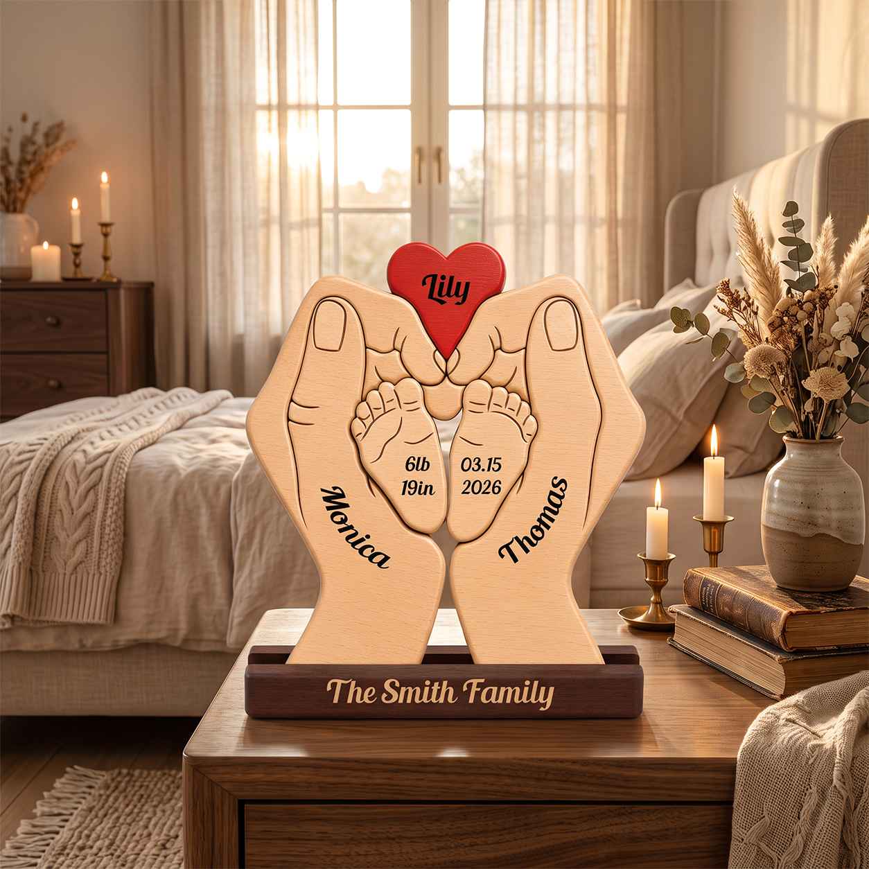 Baby New Born — Personalized Wood Family Keepsake