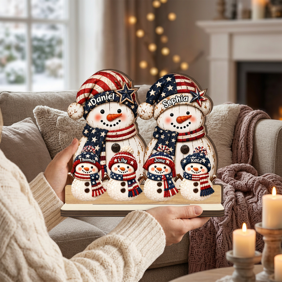 250 Years Snowman - Personalized 2-Layered Wooden Plaque - Christmas Decor