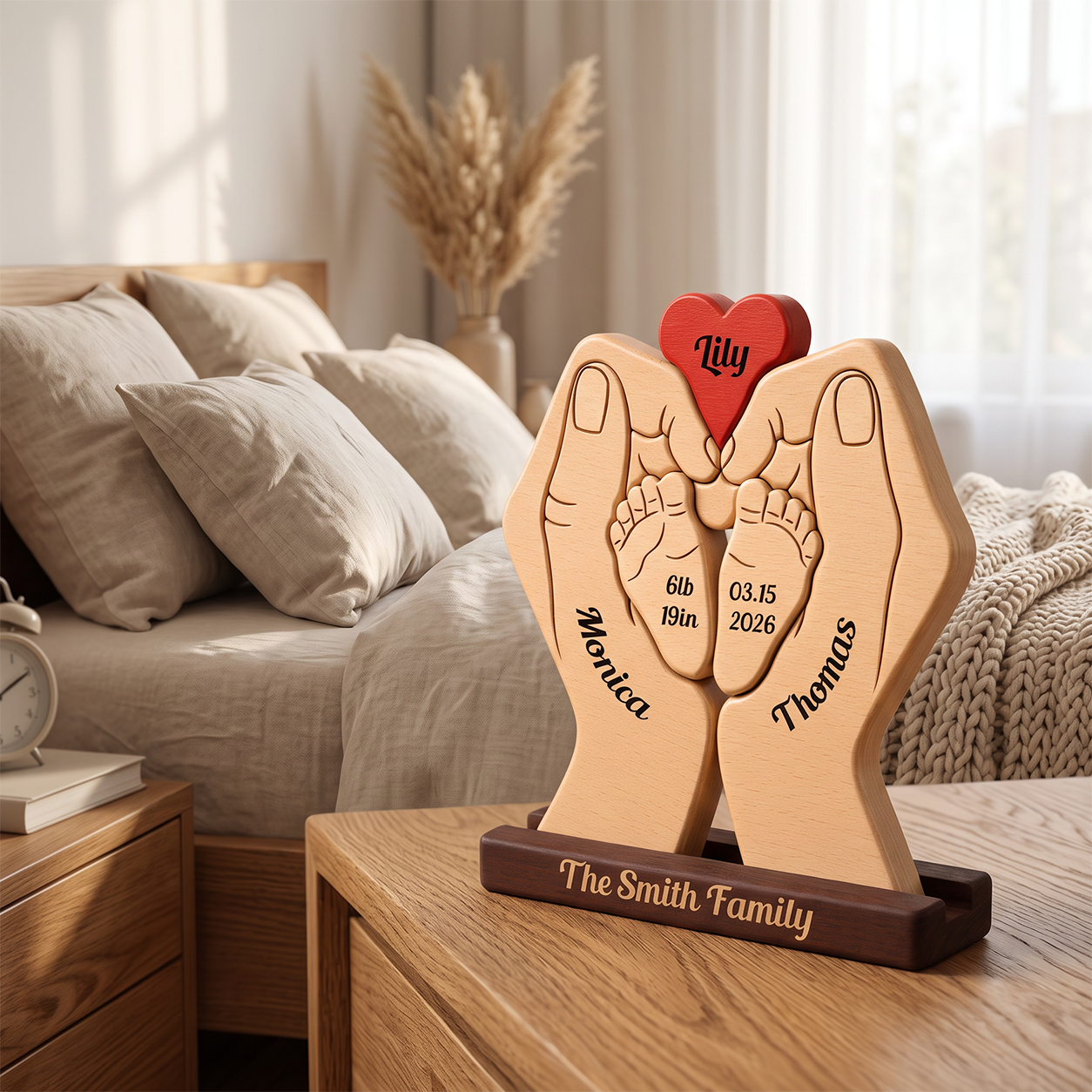 Baby New Born — Personalized Wood Family Keepsake