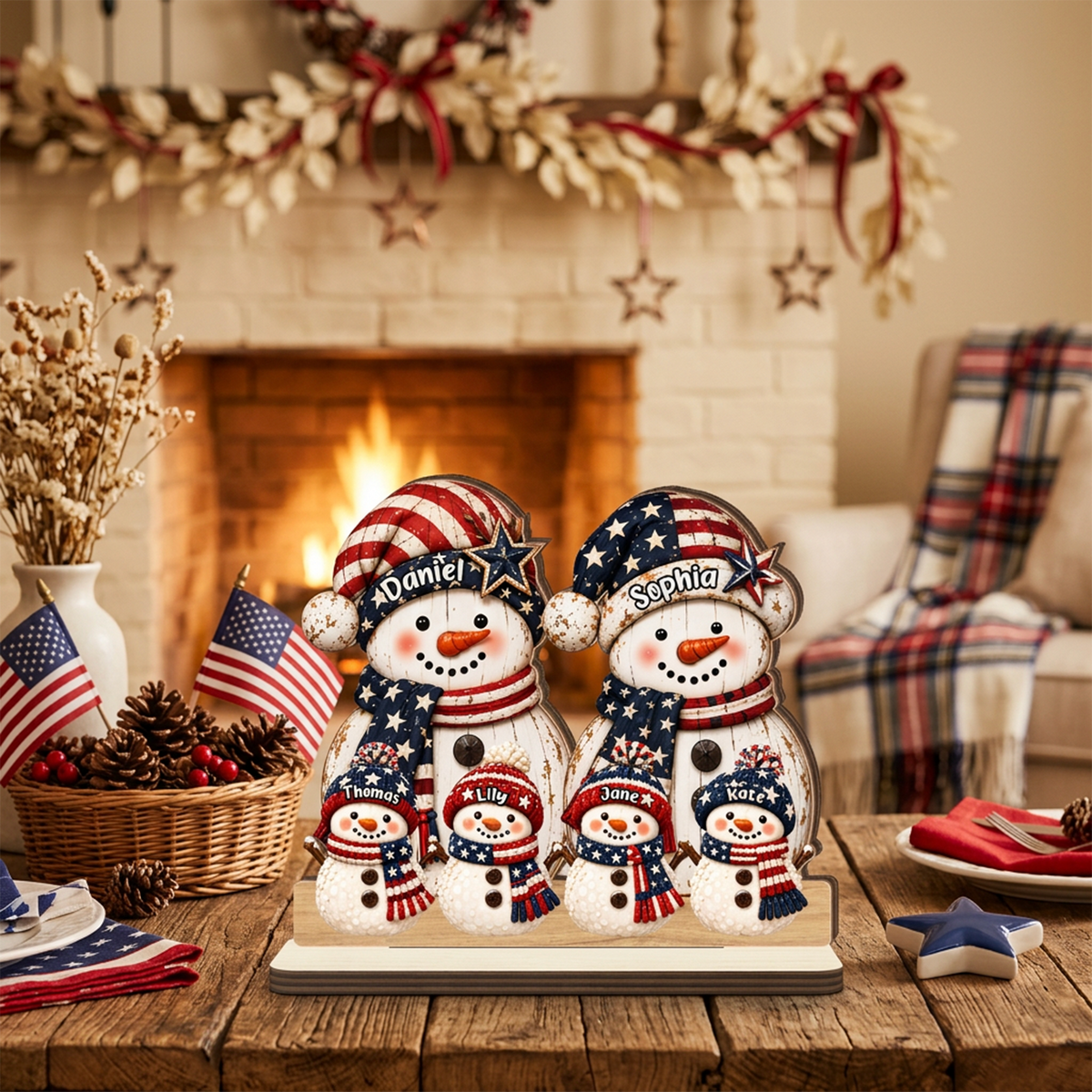 250 Years Snowman - Personalized 2-Layered Wooden Plaque - Christmas Decor