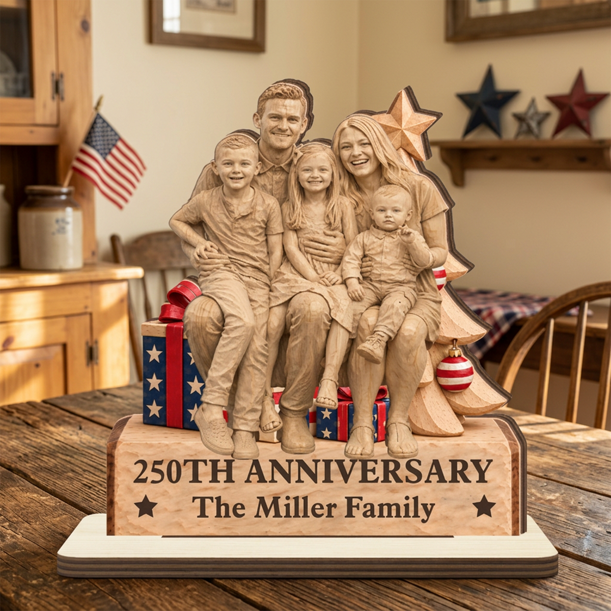 Our Merry Beginning - Personalized 2-Layered Wooden Plaque - Christmas Decor