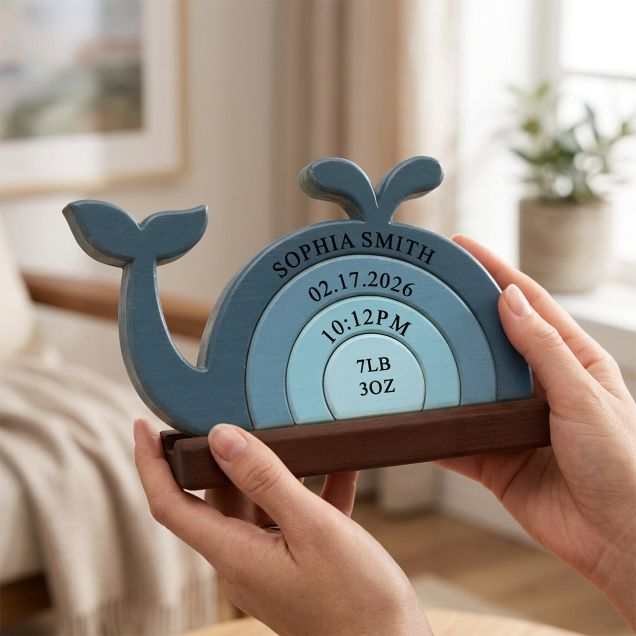 New Born Baby Milestone Keepsake  — Personalized Family Heirloom Wood Keepsake