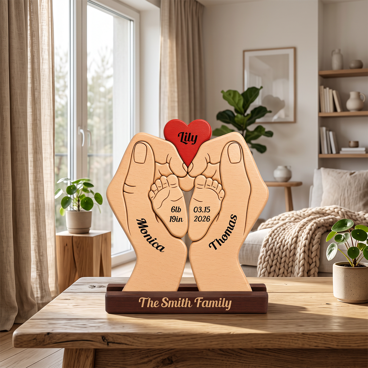Baby New Born — Personalized Wood Family Keepsake