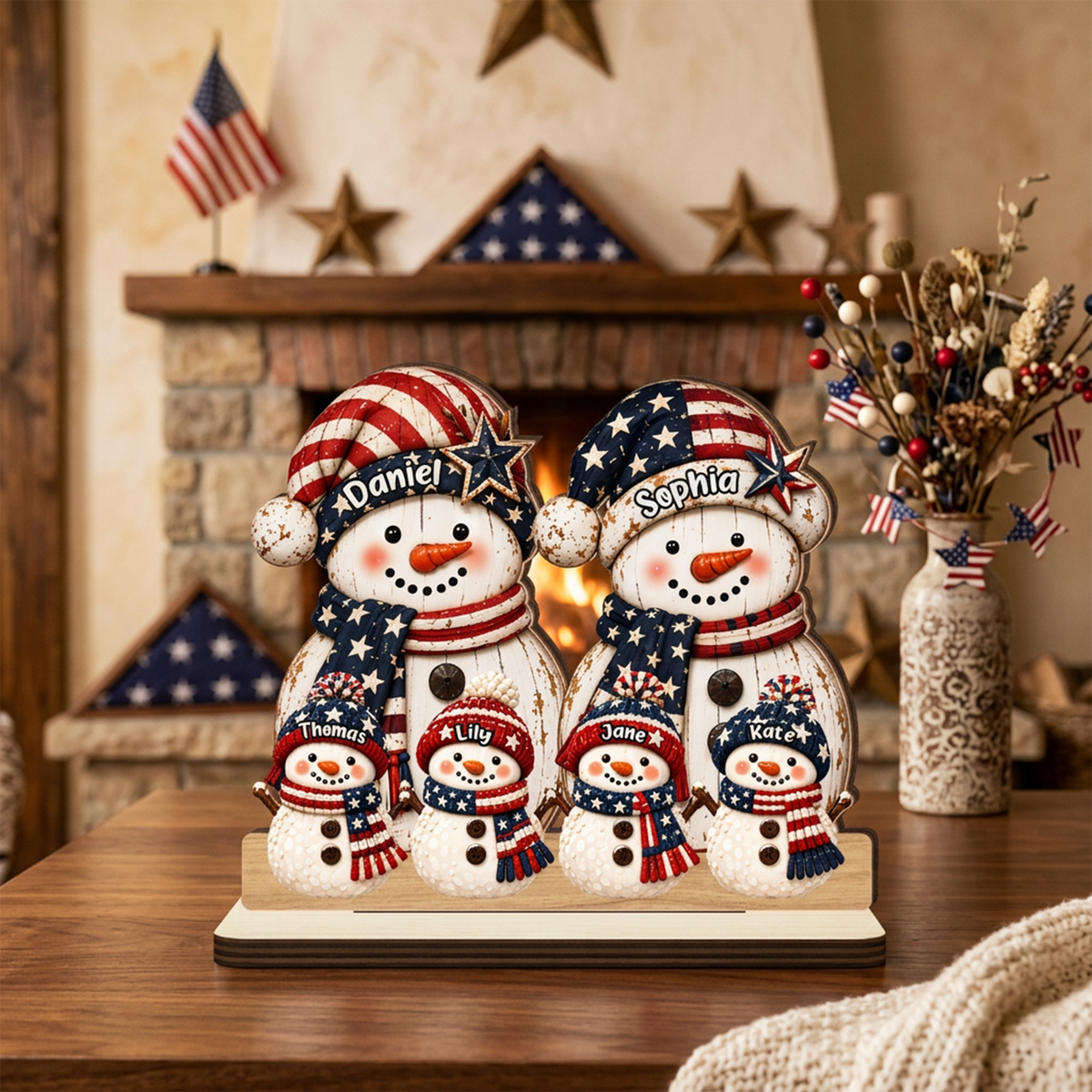 250 Years Snowman - Personalized 2-Layered Wooden Plaque - Christmas Decor