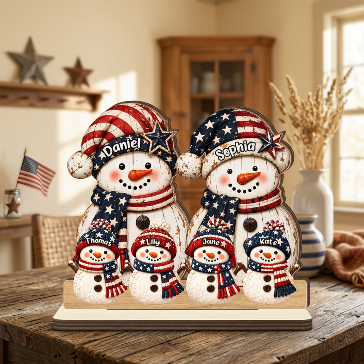 250 Years Snowman - Personalized 2-Layered Wooden Plaque - Christmas Decor
