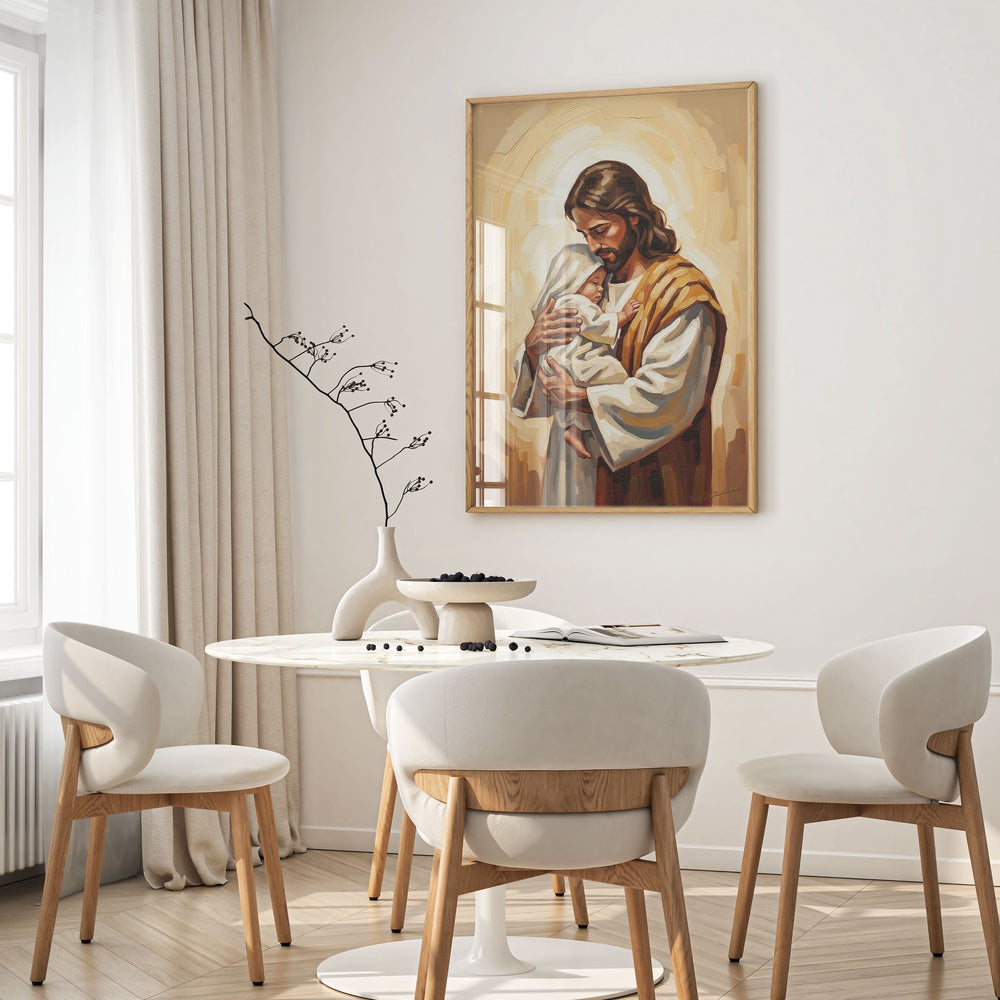 Safe in His Arms, Christian Canvas Wall Art, Christmas Gift Ideas, Christian Home Decor, Ciaocustom