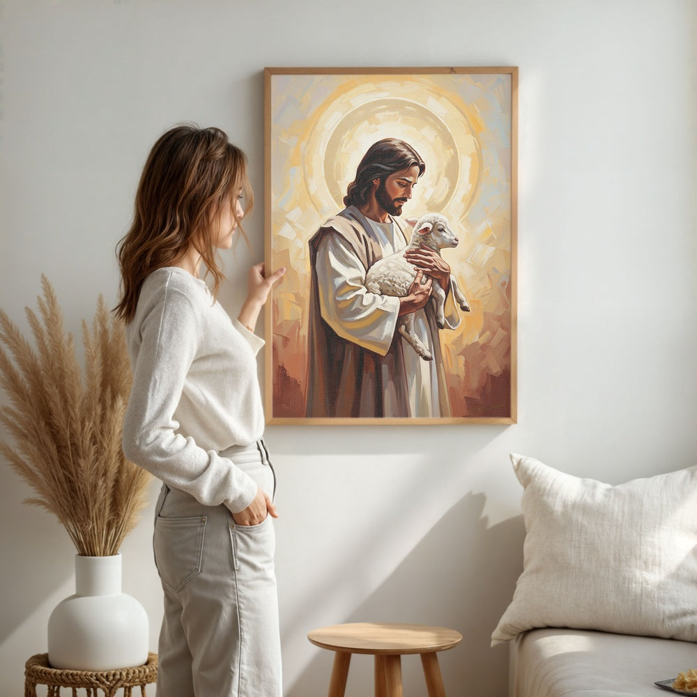The Good Shepherd II, Christian Canvas Wall Art, Christmas Gift Ideas, Christian Home Decor, Ciaocustom