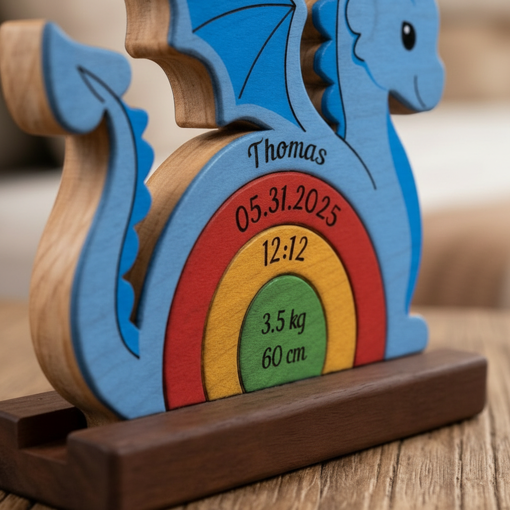 THE WHOLE BIRTH ANNOUNCEMENT, IN WOOD