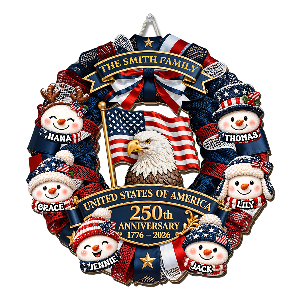 Trending 250 Years Snowman Wreath - Personalized Wood Sign - Christmas Decoration For Porch, Window, Door