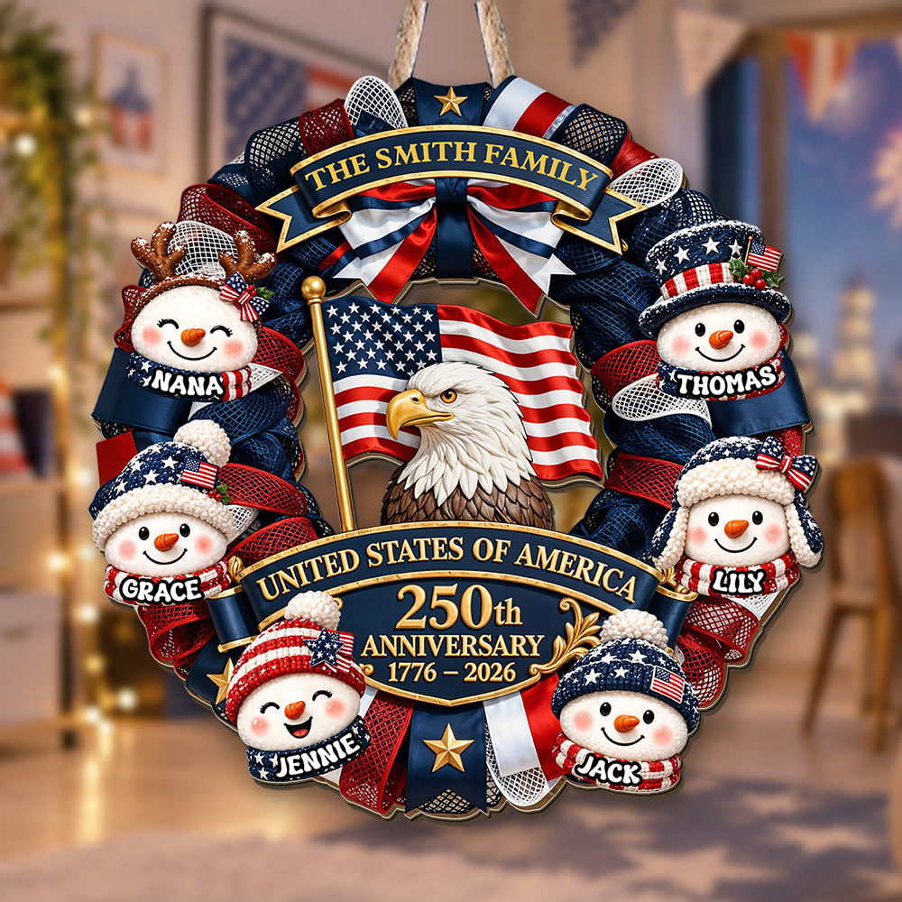 Trending 250 Years Snowman Wreath - Personalized Wood Sign - Christmas Decoration For Porch, Window, Door