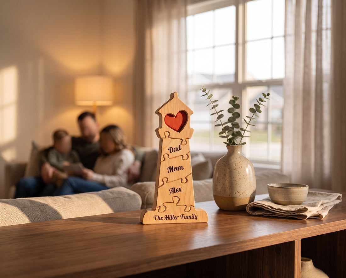 Handcrafted personalized wooden family keepsake by The 79 Iron